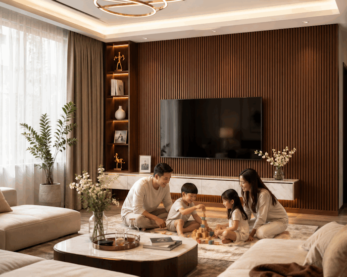 Tấm ốp lam 4 sóng cao SG-02 ốp phòng khách