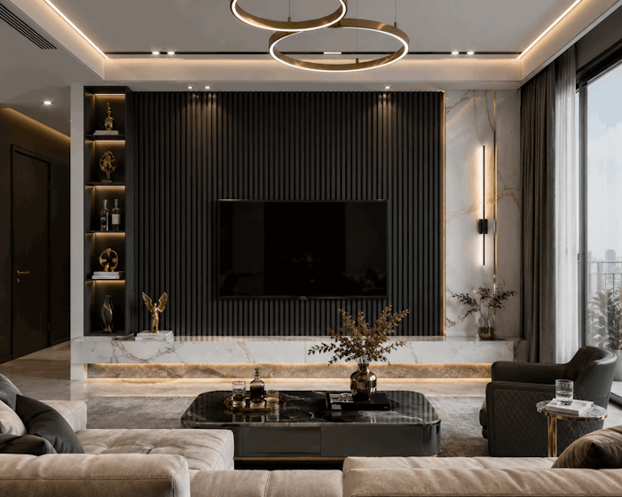 Tấm Ốp Lam 4 Sóng Cao SG-20 ốp phòng khách