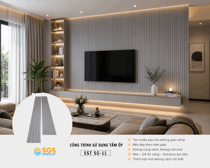 Tấm Ốp Lam 5 Sóng Thấp SG-11 ốp tường