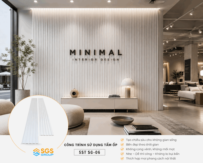 Tấm ốp lam 5 sóng thấp SG-06 ốp showroom
