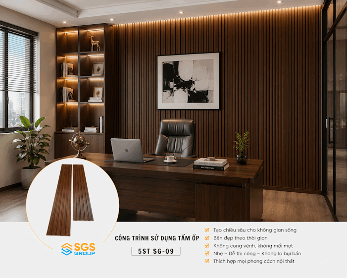 Tấm ốp lam 5 sóng thấp SG-09 ốp tường