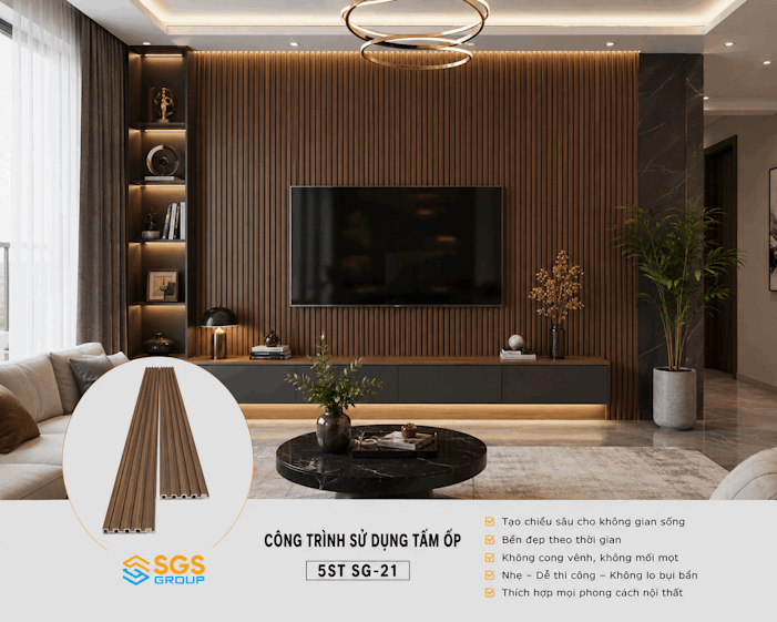 Tấm Ốp Lam 5 Sóng Thấp SG-21 ốp tường