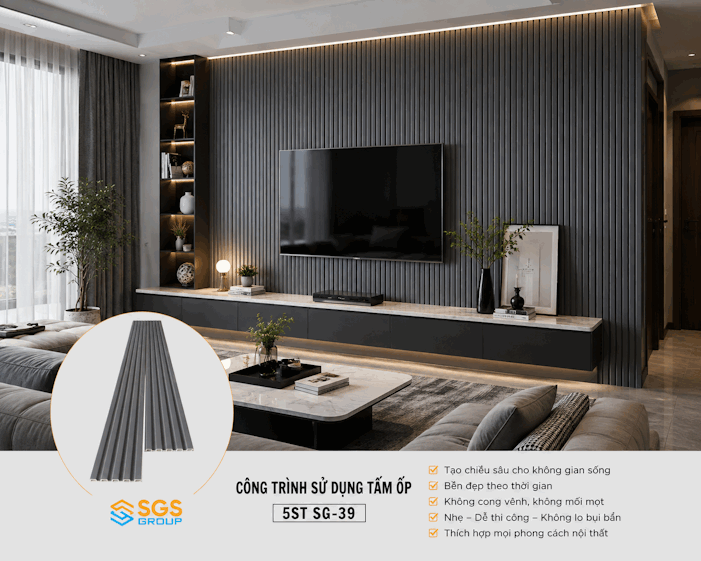 Tấm Ốp Lam 5 Sóng Thấp SG-39 ốp tường