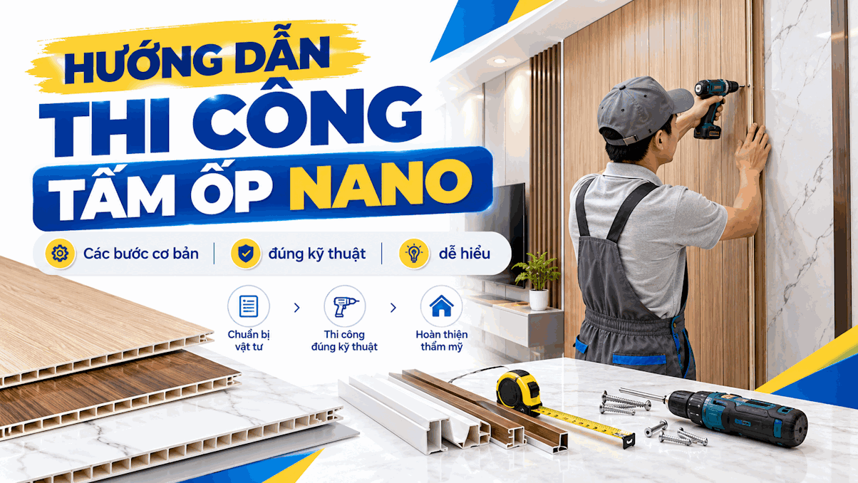 Hướng dẫn thi công tấm ốp Nano