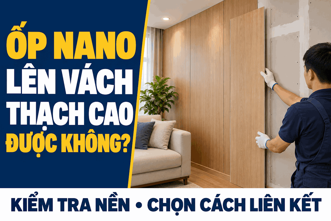 Ốp Nano lên vách thạch cao được không? Cách liên kết