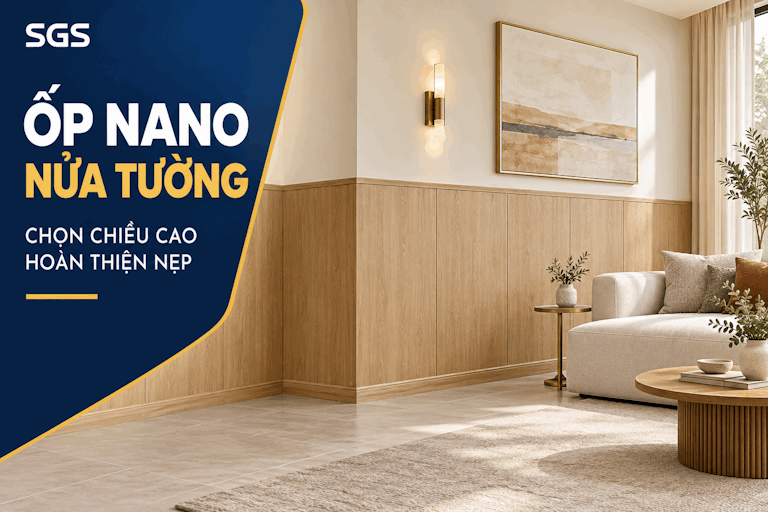 Ốp Nano nửa tường: Chọn chiều cao và nẹp kết thúc