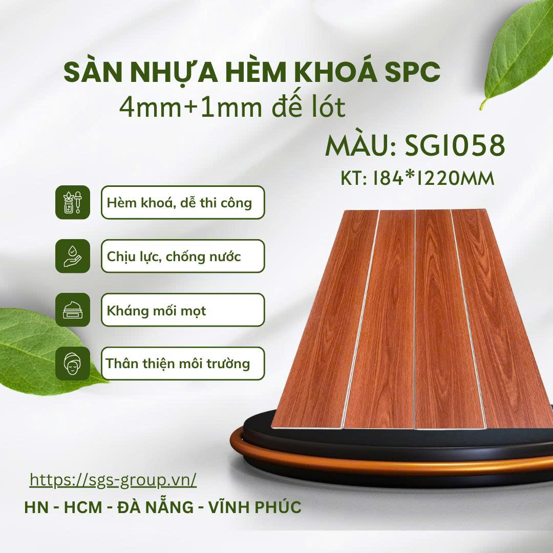 Sàn Nhựa Hèm Khóa SPC 5mm SG 1058