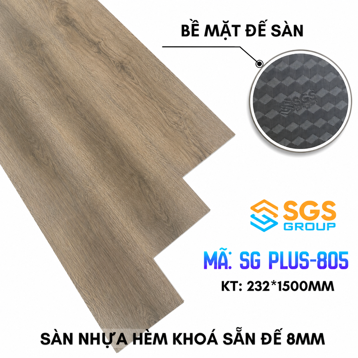 Sàn Nhựa Hèm Khóa 8mm SG PLUS-805