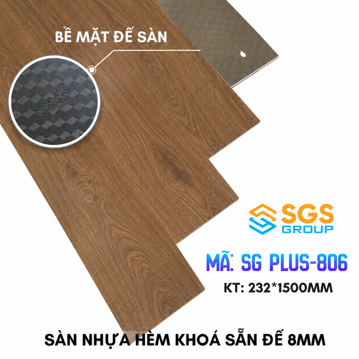 Sàn Nhựa Hèm Khóa 8mm SG PLUS-806