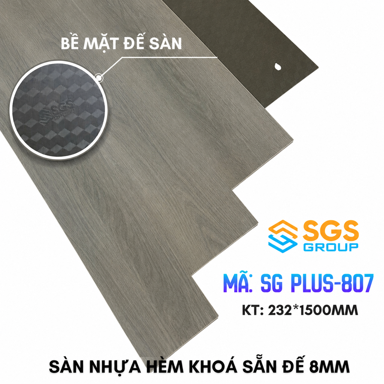 Sàn Nhựa Hèm Khóa 8mm SG PLUS-807