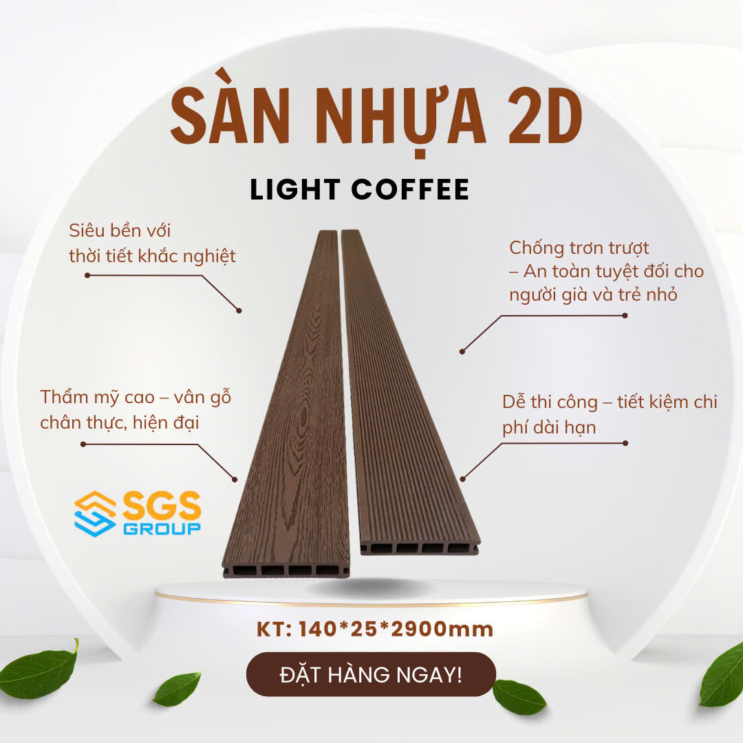 Sàn Gỗ Nhựa 2D – Light Coffee
