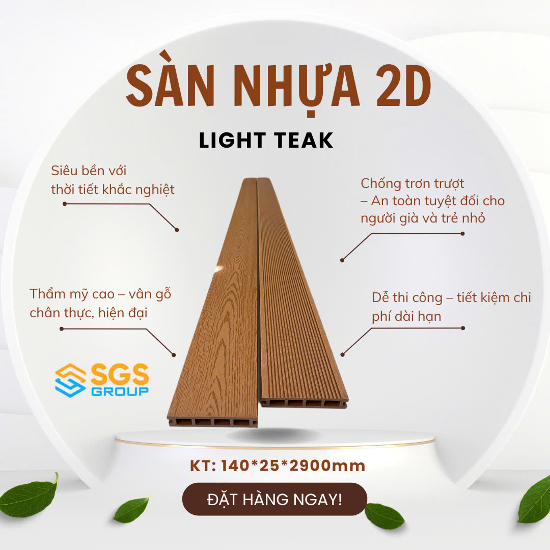 Sàn Gỗ Nhựa 2D – Light Teak&nbsp;