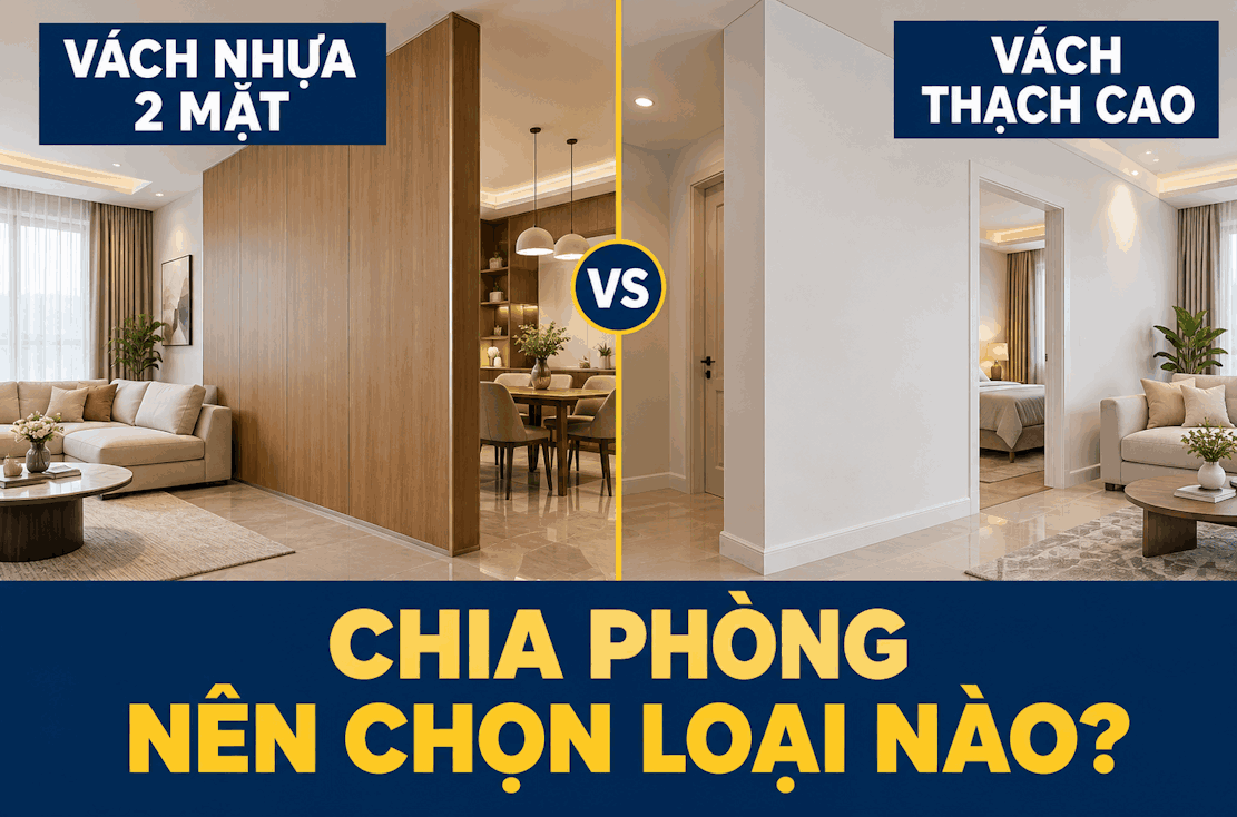 So sánh vách ngăn nhựa và thạch cao: Nên chọn loại nào?
