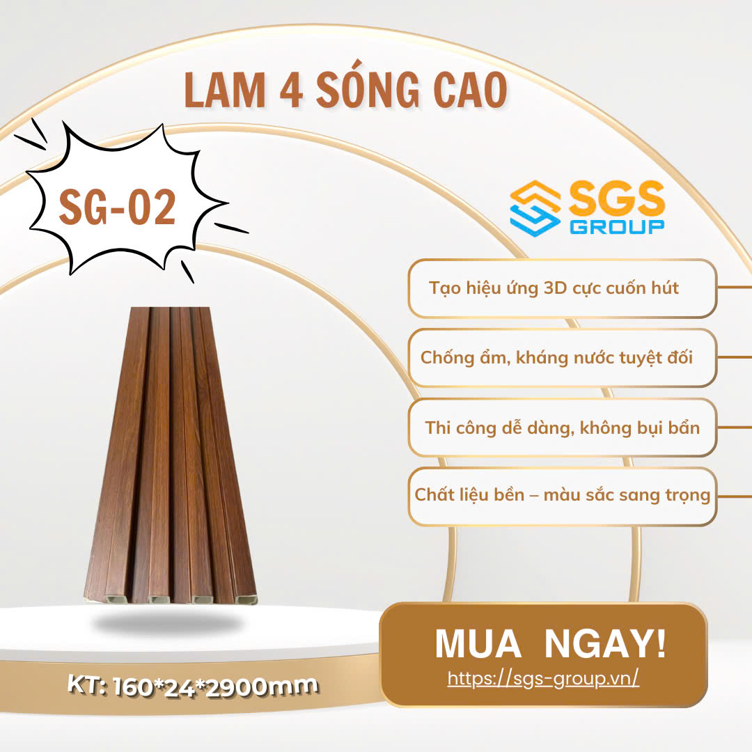 Tấm Ốp Lam 4 Sóng Cao SG-02