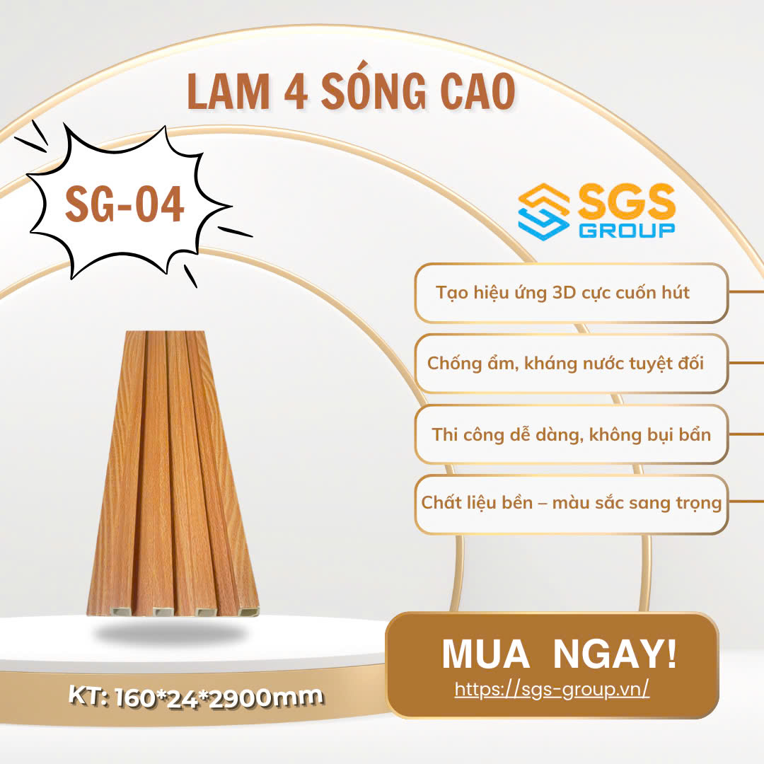 Tấm Ốp Lam 4 Sóng Cao SG-04