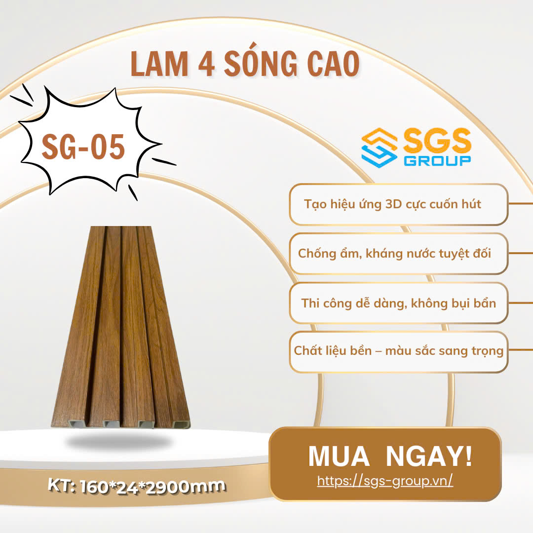 Tấm Ốp Lam 4 Sóng Cao SG-05