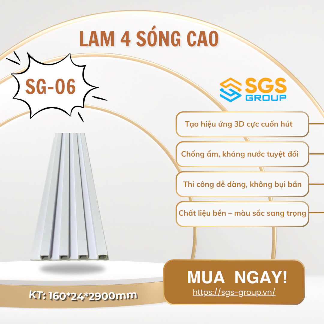 Tấm Ốp Lam 4 Sóng Cao SG-06