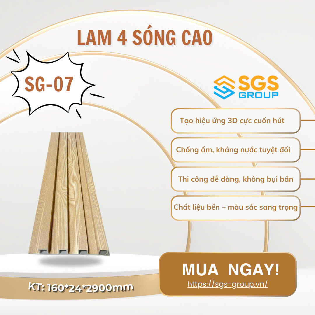Tấm Ốp Lam 4 Sóng Cao SG-07