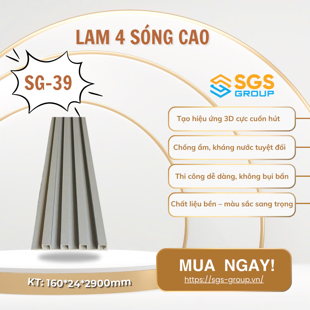 Tấm Ốp Lam 4 Sóng Cao SG-39