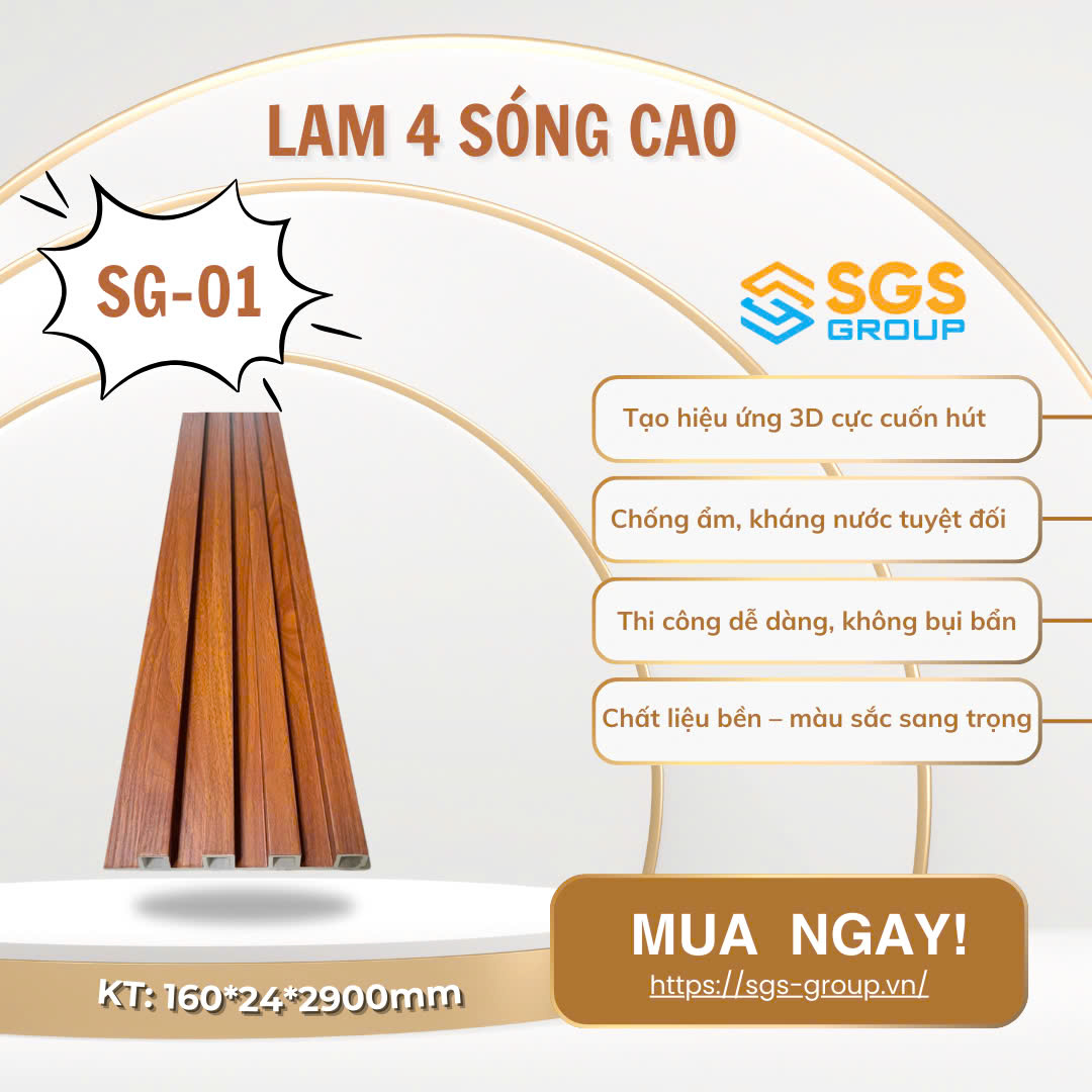 Tấm Ốp Lam 4 Sóng Cao SG-01
