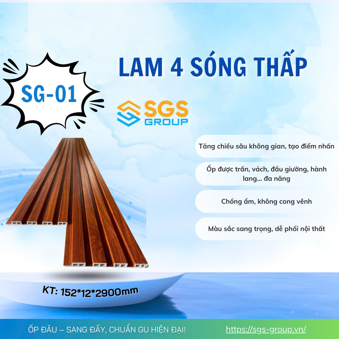 Tấm Ốp Lam 4 Sóng Thấp SG-01