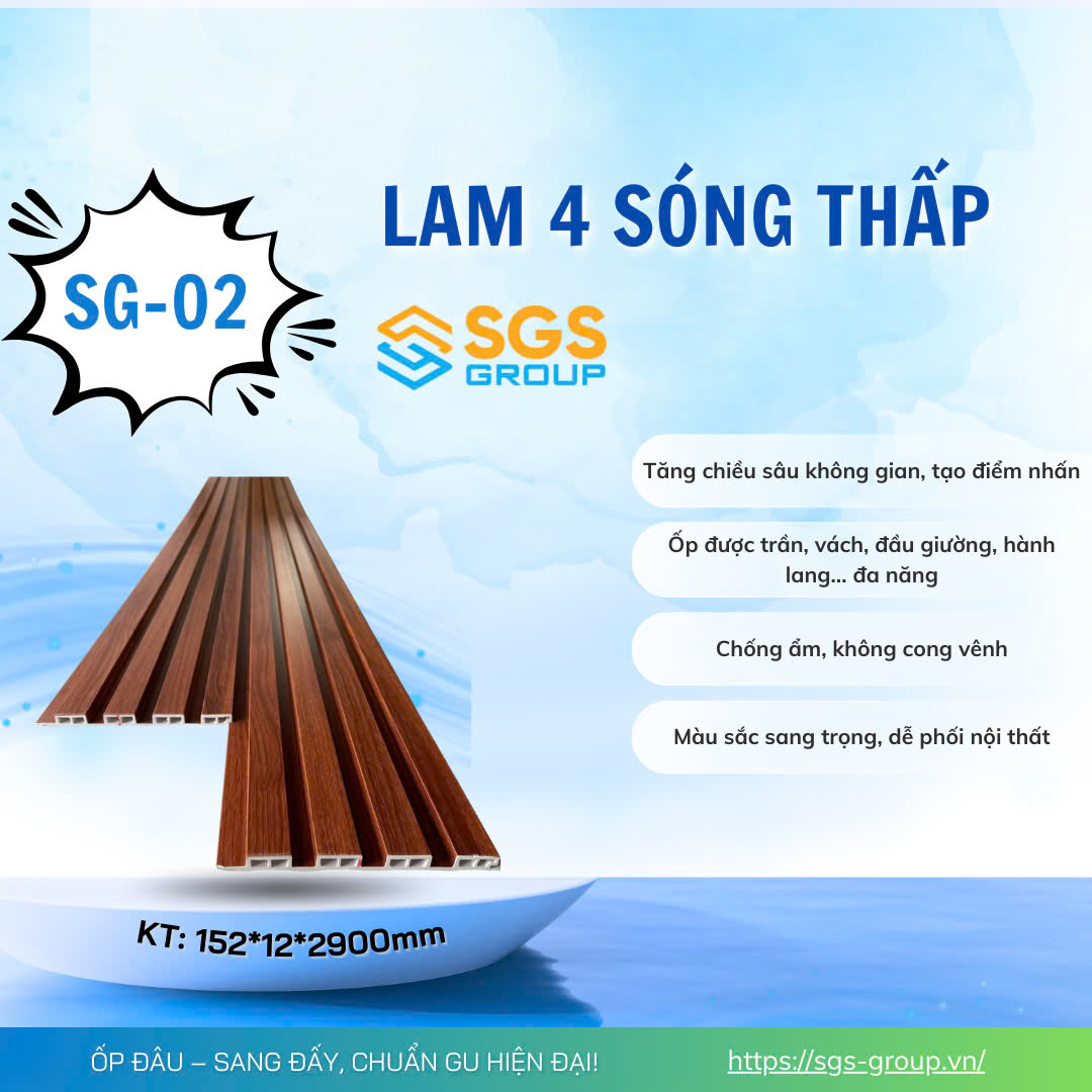 Tấm Ốp Lam 4 Sóng Thấp SG-02