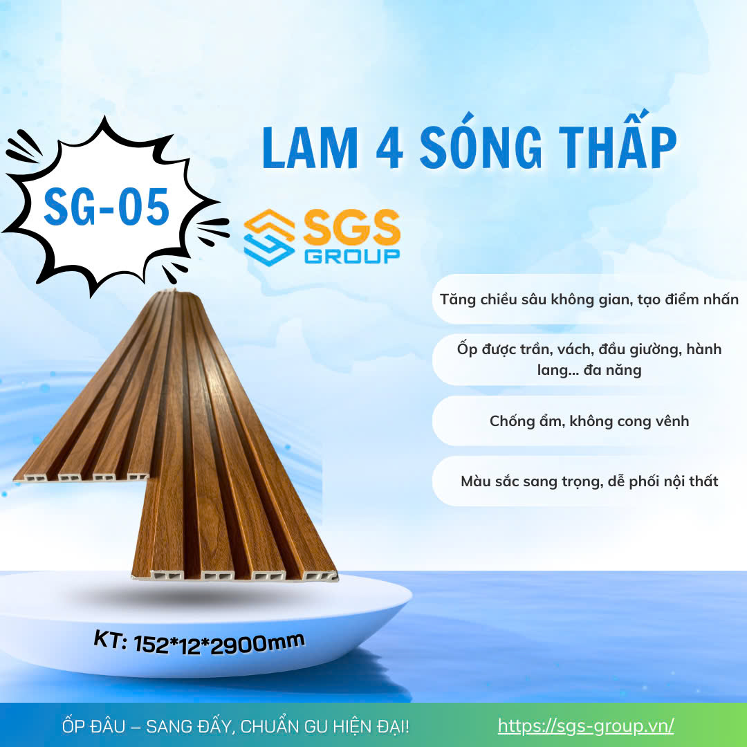 Tấm Ốp Lam 4 Sóng Thấp SG-05