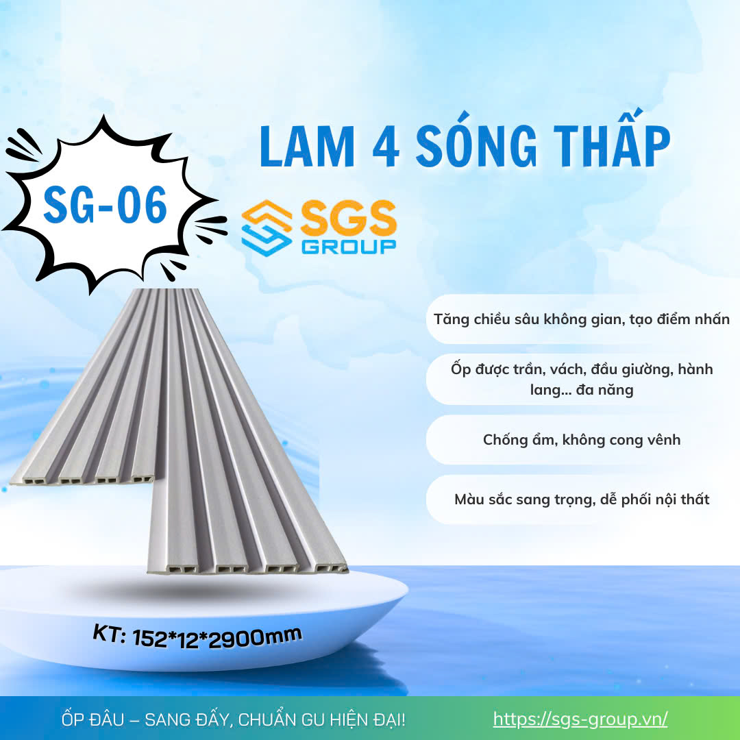 Tấm Ốp Lam 4 Sóng Thấp SG-06