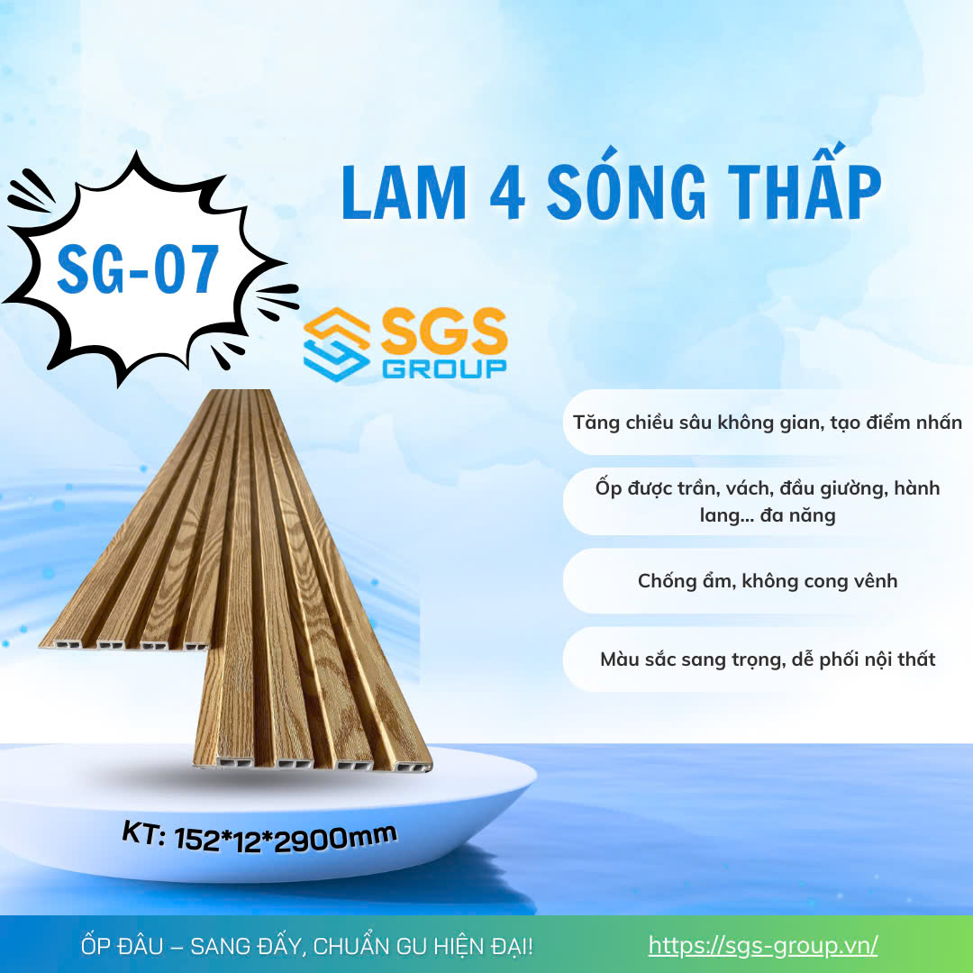 Tấm Ốp Lam 4 Sóng Thấp SG-07