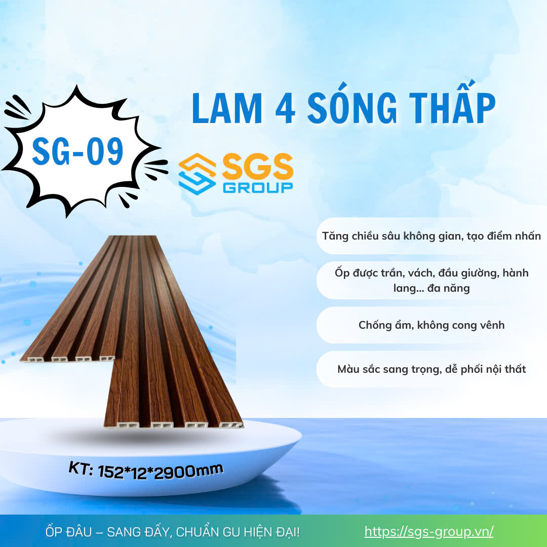 Tấm Ốp Lam 4 Sóng Thấp SG-09