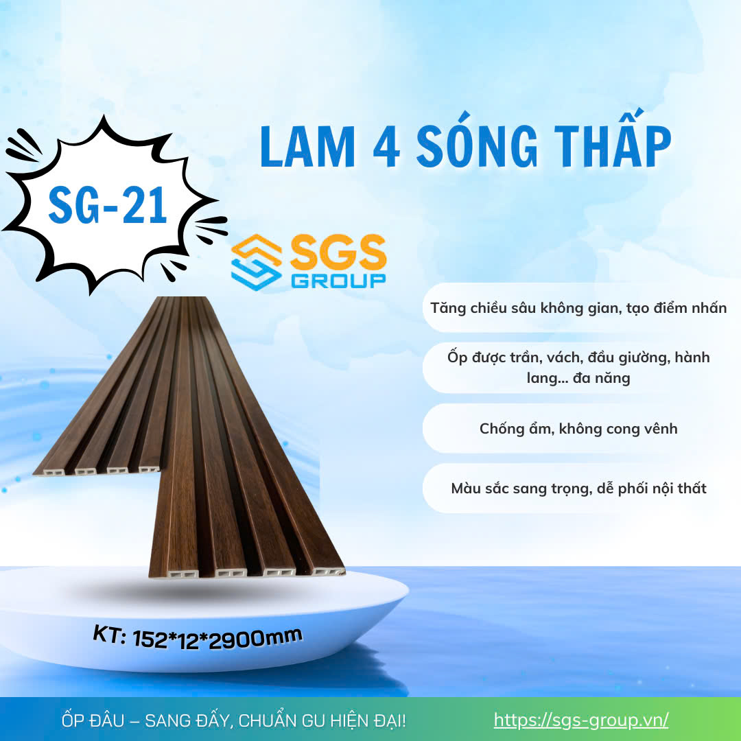 Tấm Ốp Lam 4 Sóng Thấp SG-21
