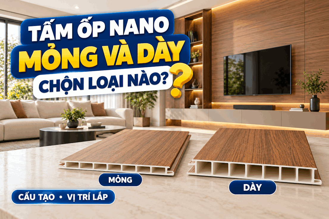 Tấm ốp Nano dày bao nhiêu? So sánh loại mỏng và dày | SGS