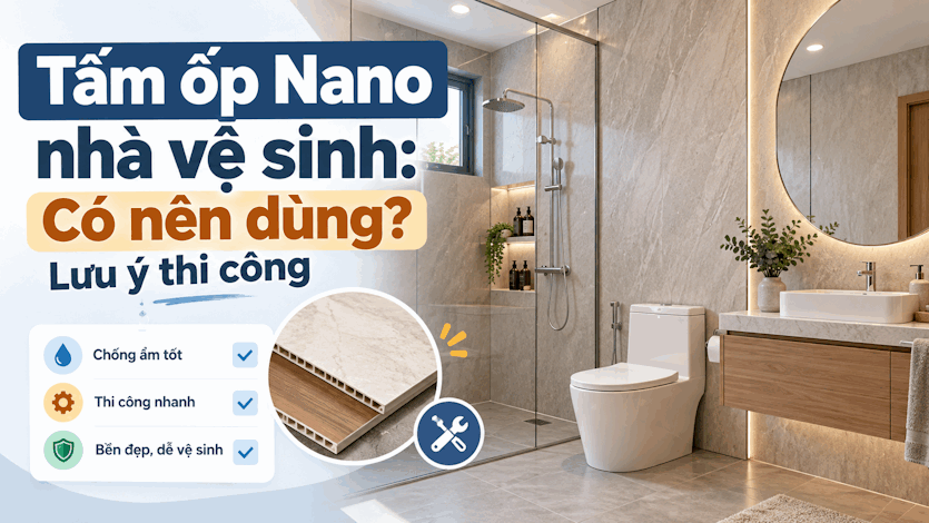 Tấm ốp Nano nhà vệ sinh: Có nên dùng? Lưu ý thi công