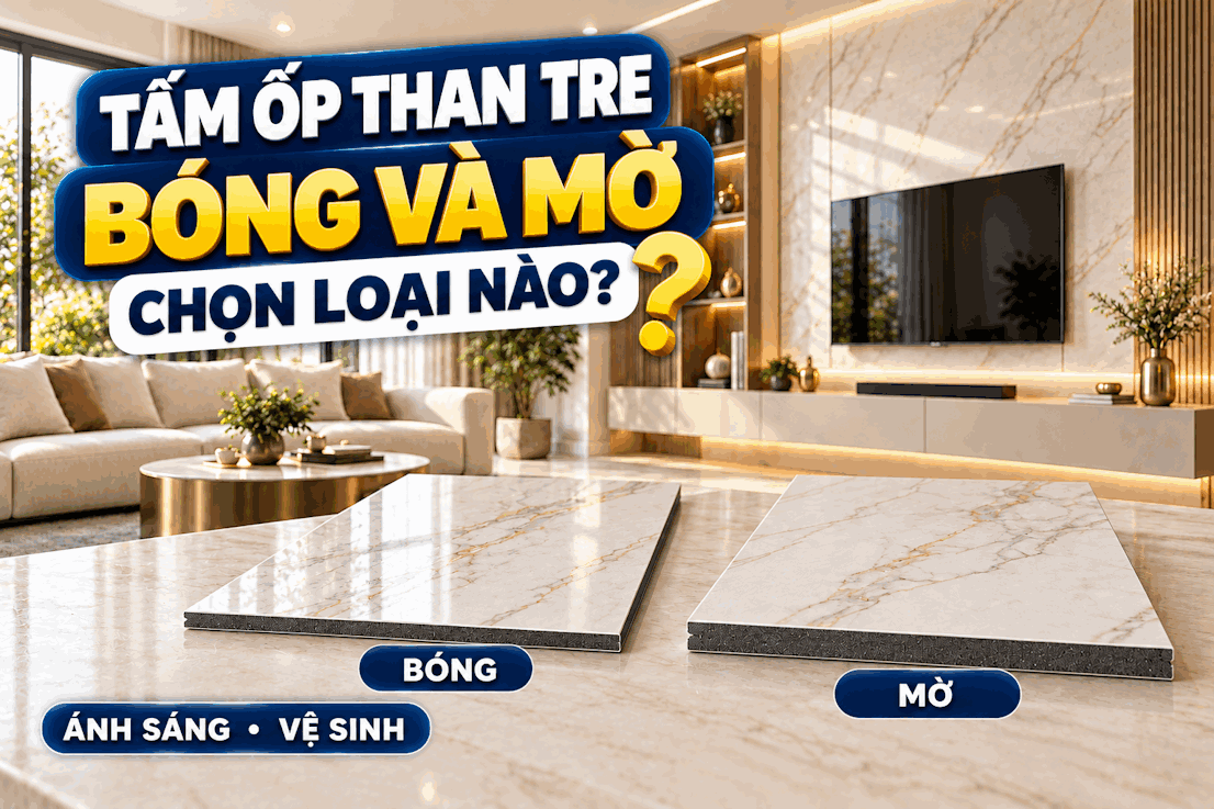 Tấm ốp than tre bóng và mờ: Nên chọn loại nào?