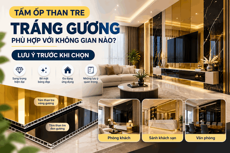 Tấm ốp than tre tráng gương phù hợp không gian nào?
