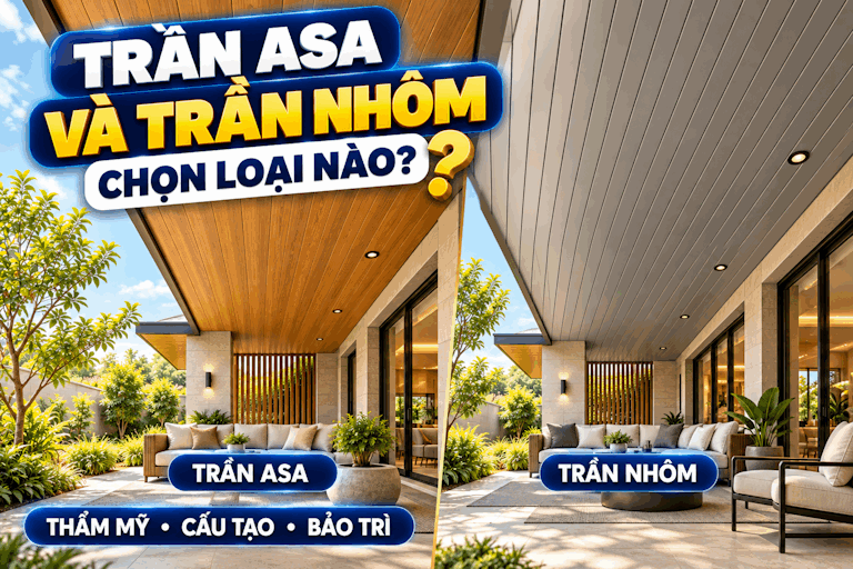Trần ASA và trần nhôm ngoài trời: So sánh, cách chọn&nbsp;