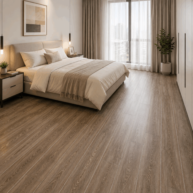 Sàn Nhựa Hèm Khóa SPC 5mm SG 1014 ốp sàn phòng ngủ