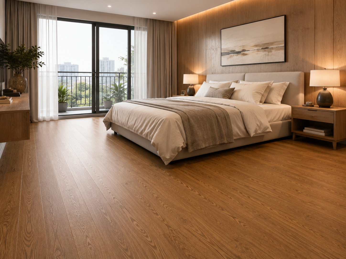 Sàn Nhựa Hèm Khóa 8mm SG PLUS-806 ốp phòng ngủ