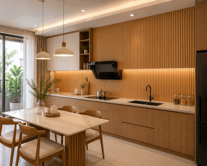 Tấm Ốp Lam 4 Sóng Cao SG-04 ốp phòng bếp