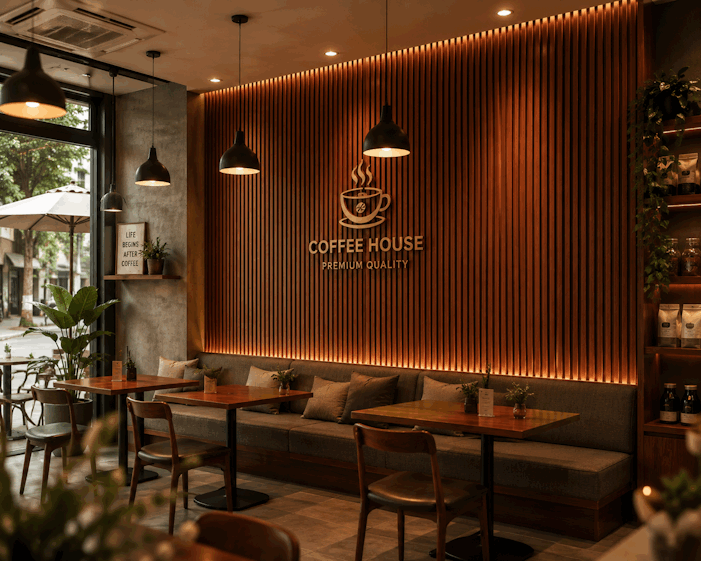 Tấm Ốp Lam 4 Sóng Thấp SG-01 ốp tường quán cafe