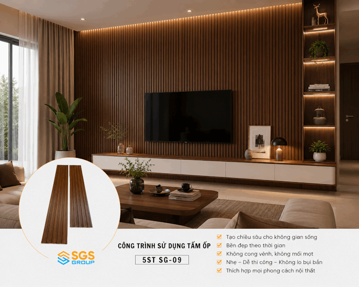 Tấm ốp lam 5 sóng thấp SG-09 ốp phòng làm việc