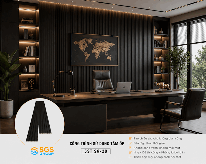 Tấm ốp lam 5 sóng thấp SG-20 ốp phòng làm việc