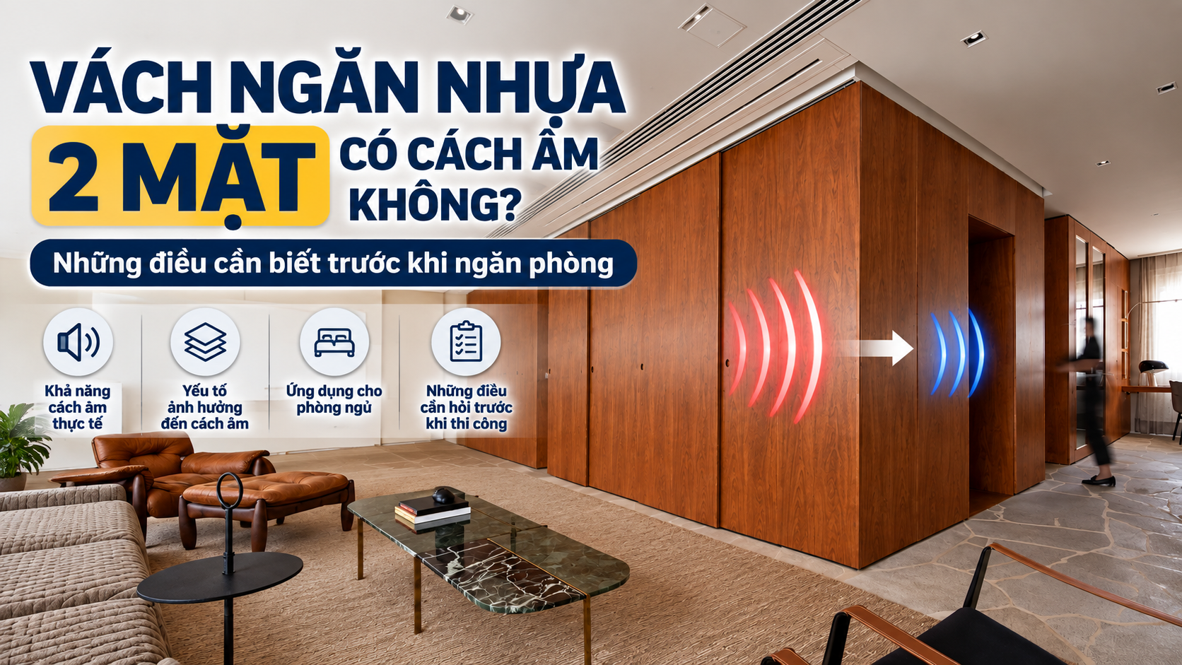 Vách ngăn nhựa 2 mặt có cách âm không? Giải đáp chi tiết