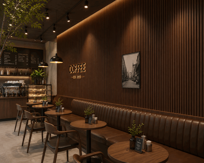 Tấm ốp lam 3 sóng thấp SG-09 ốp tường quán cafe