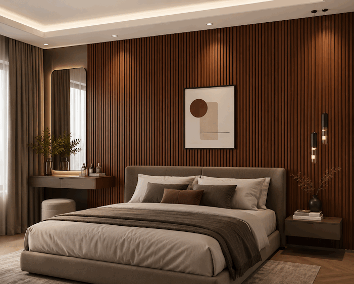 Tấm ốp lam 3 sóng thấp SG-09 ốp phòng ngủ