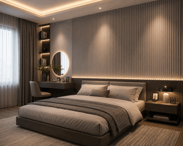 Tấm ốp lam 3 sóng thấp SG-39 ốp phòng ngủ